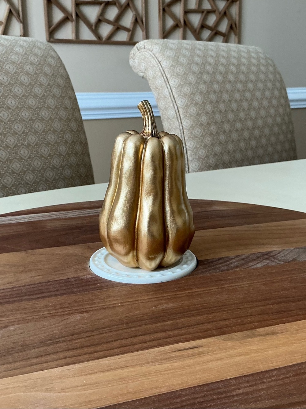 Large Tall Gold Autumn Gourd Platter Decoration 🍂